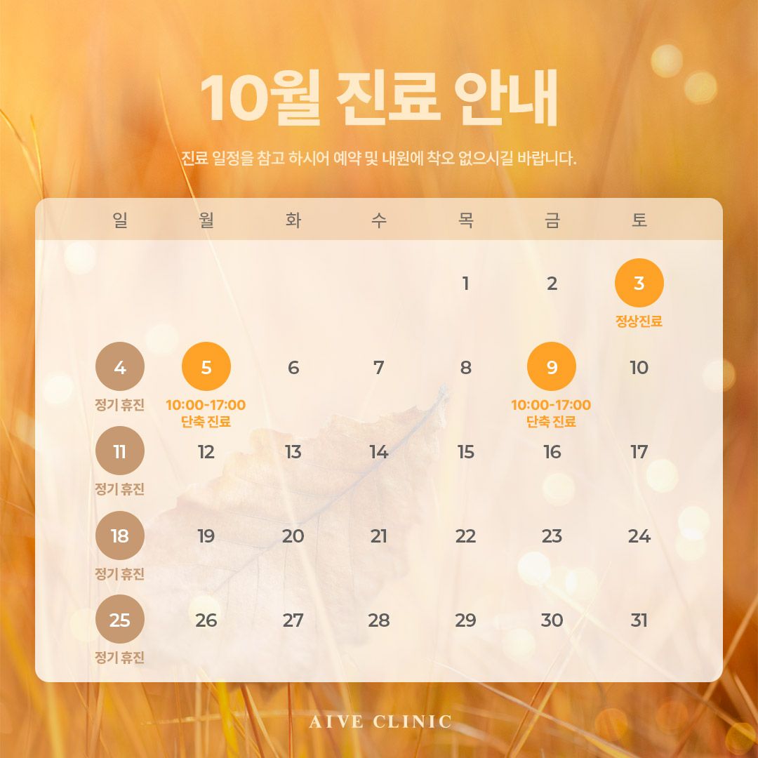 10월 진료안내